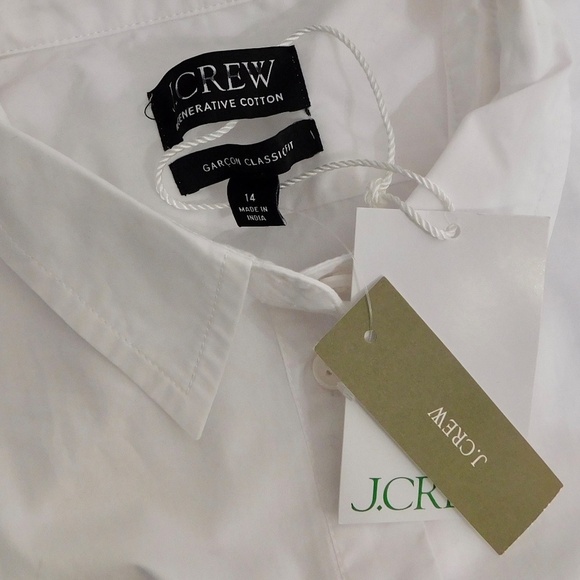 NWT!! J. CREW Garçon Classic Shirt Cotton Poplin Garcon Buttondown Size 14 - Picture 13 of 16